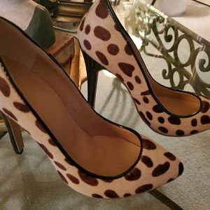 NWB Leopard Calfskin Stilettos Heels
